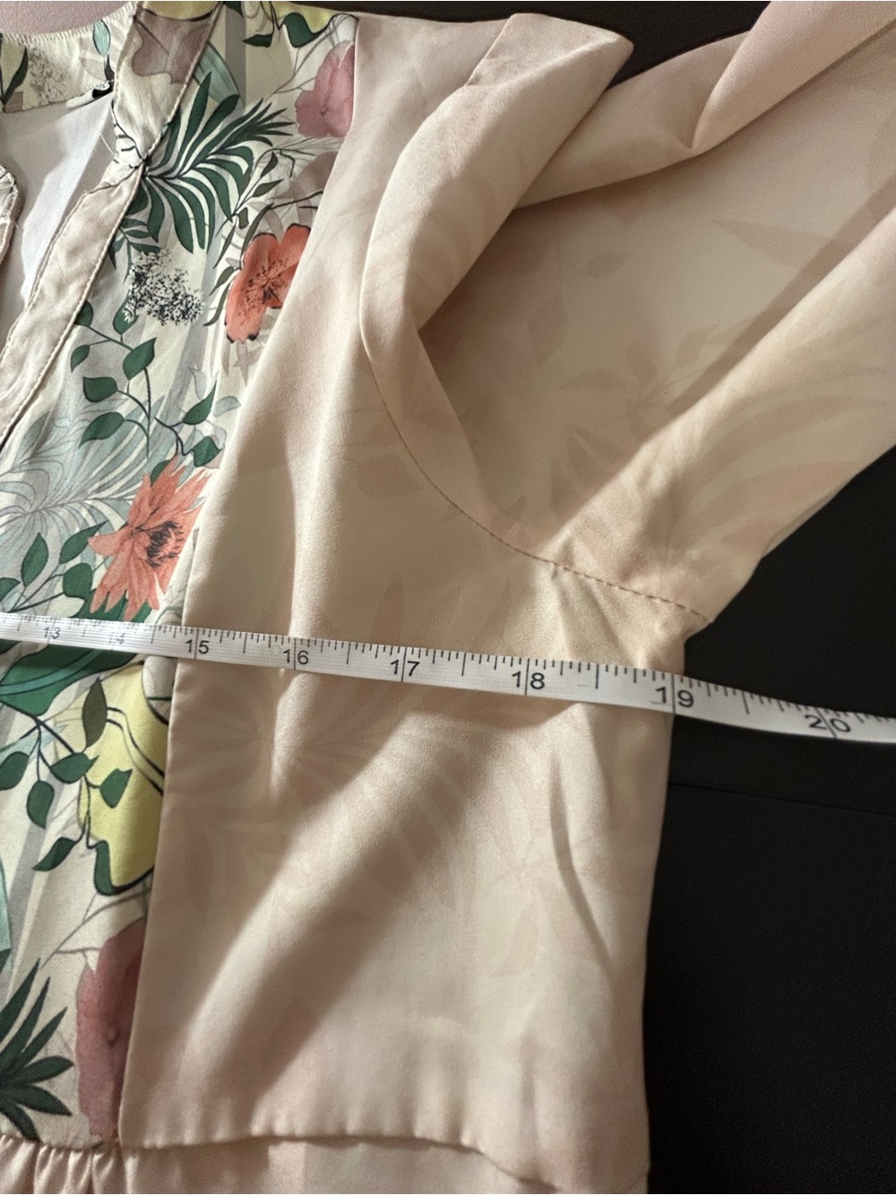 Tropical Floral Border Print Tunic Dress Boho Resort Cream Botanical M Festival - Picture 4 of 4